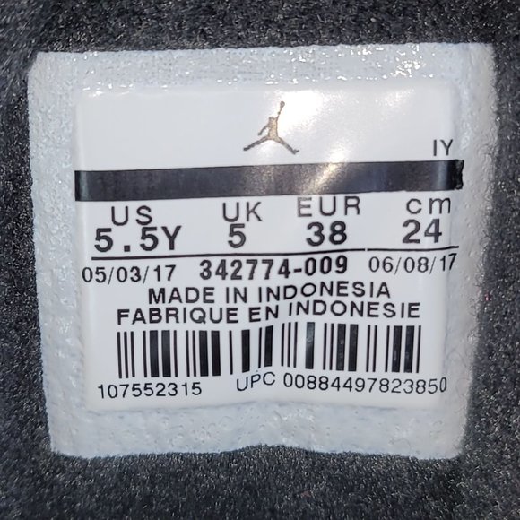 Air Jordan True Flight GS Black/ Dark Grey/ Deadly Pink 342774-009 US Size 5.5Y - Picture 8 of 8